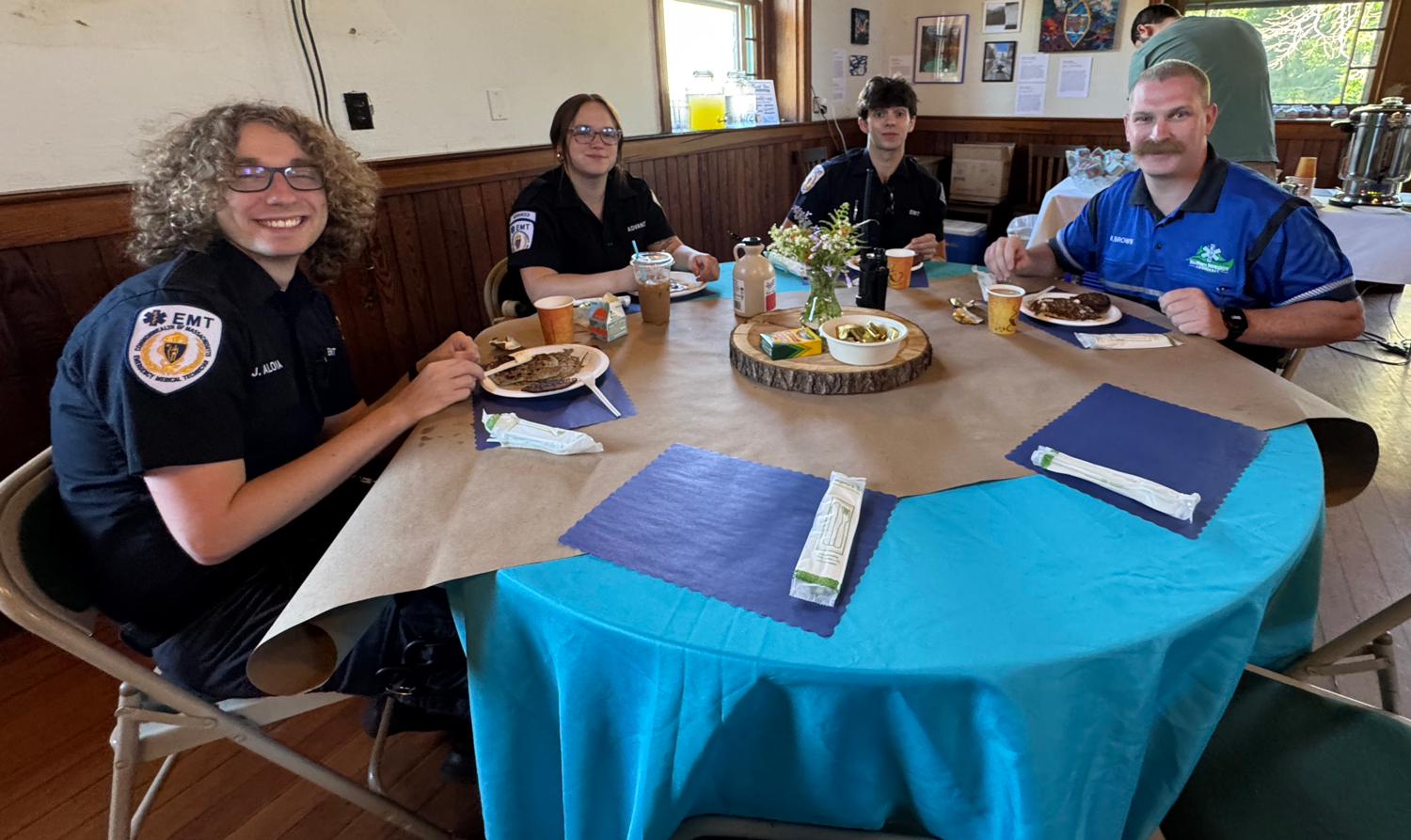 Squad members enjoy pancakes at Dewey Hall