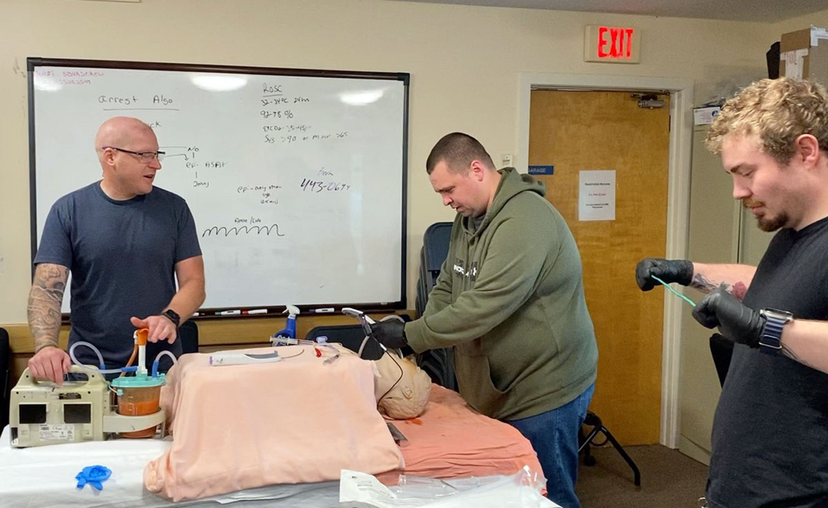 Our director of training works with paramedics and EMTs when not on a call.