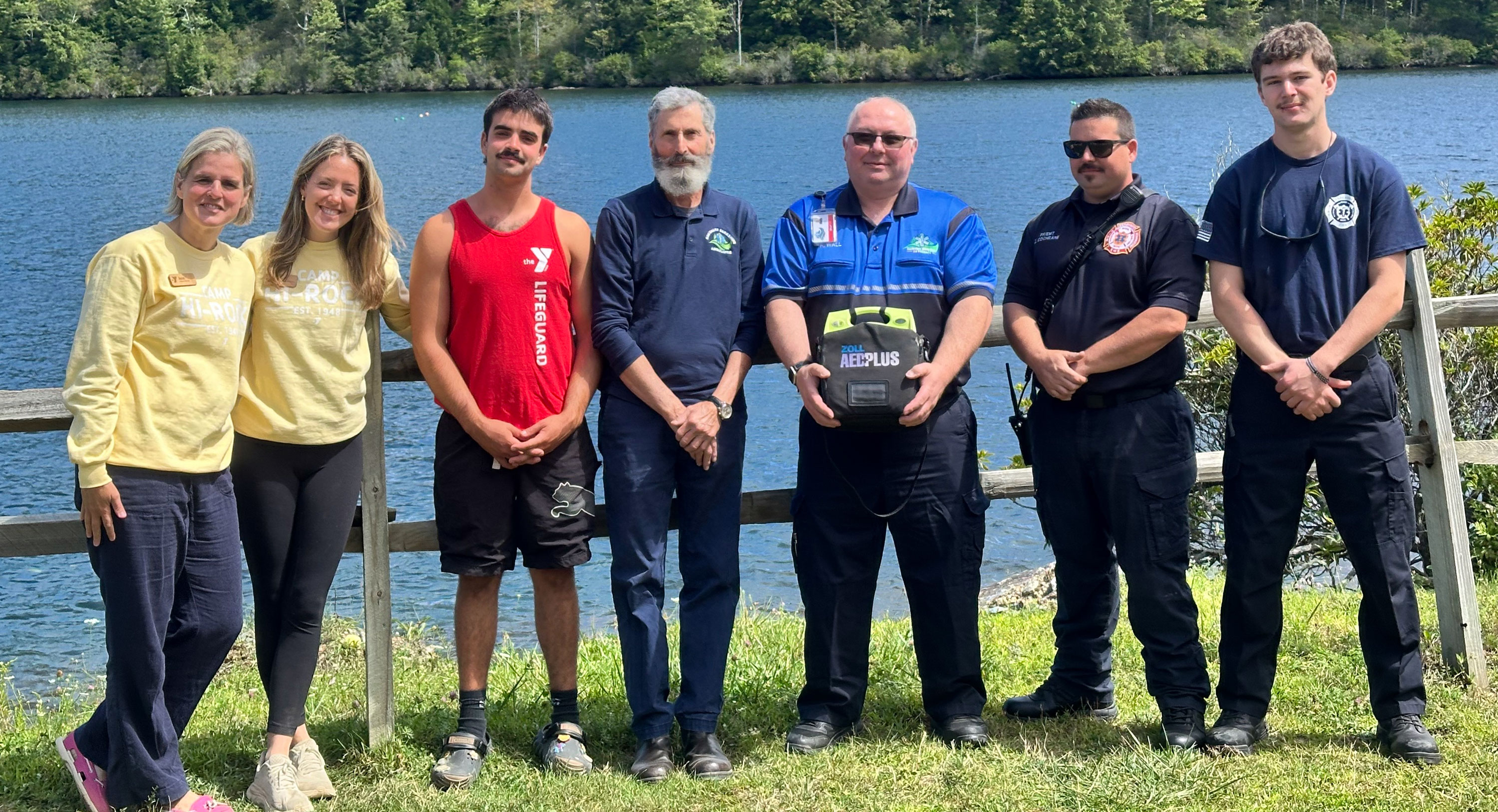 Presenting an AED to Camp Hi-Rock.